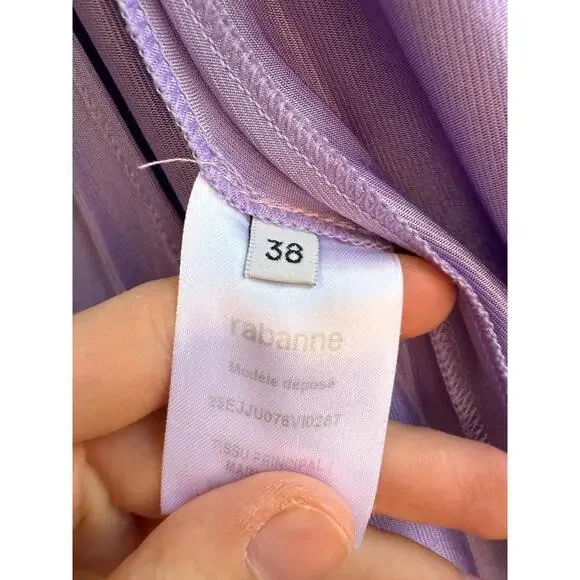 Rabanne Purple Jupe Slip Skirt Size 38 open seam/ and small stain